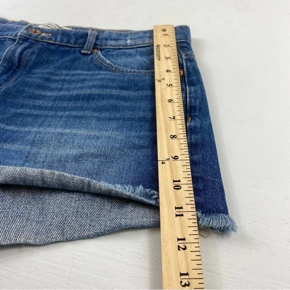 MNG Mango Dark Blue Jean Shorts Cut Offs Sz‎ 8 - Picture 7 of 11
